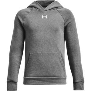 Under Armour RIVAL FLEECE HOODIE Chlapecká mikina, tmavě šedá, velikost