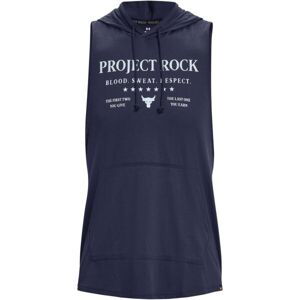 Under Armour PROJECT ROCK Q3 Pánská mikina, tmavě modrá, velikost