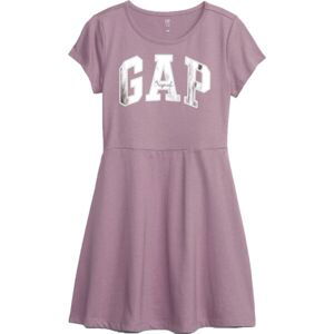 GAP SHORT SLEEVE LOGO Dívčí šaty, fialová, velikost