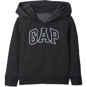 GAP FULLZIP LOGO Chlapecká mikina, tmavě šedá, velikost