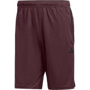 adidas TRAIN ESSENTIALS PIQUÉ 3-STRIPES SHORTS Pánské tréninkové kraťasy, vínová, velikost