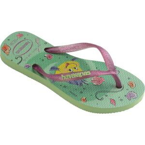 HAVAIANAS KIDS SLIM PRINCESS Dívčí žabky, světle zelená, velikost 29/30