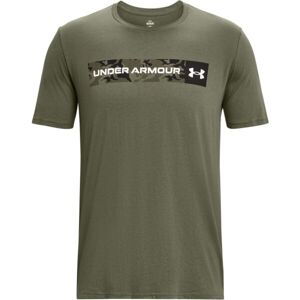 Under Armour CAMO CHEST STRIPE Pánské triko, khaki, velikost