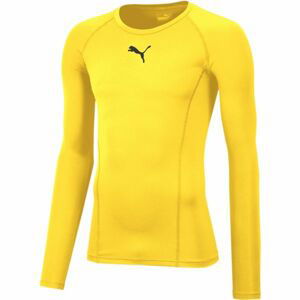 Puma LIGA BASELAYER TEE LS Pánské funkční triko, žlutá, velikost S