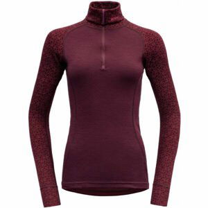 Devold DUO ACTIVE WOMAN ZIP NECK Dámský rolák, hnědá, velikost M