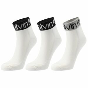 Calvin Klein QUARTER 3P LOGO WELT Pánské ponožky, bílá, veľkosť UNI