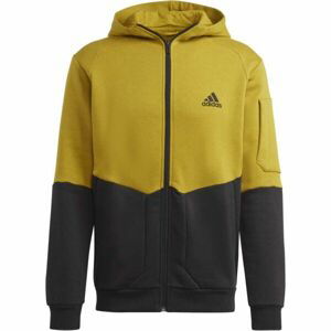 adidas E4GMDY FL FULL-ZIP HOODIE Pánská mikina, žlutá, veľkosť XXL