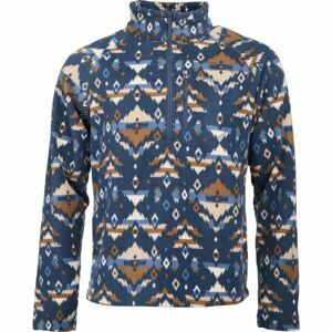 Columbia FAST TREK PRINTED HALF ZIP Pánská mikina, tmavě modrá, velikost XXL