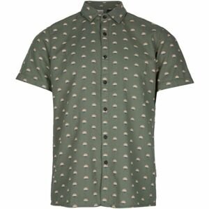 O'Neill AOP CHAMBRAY SHIRT Pánská košile s krátkým rukávem, khaki, velikost XXL