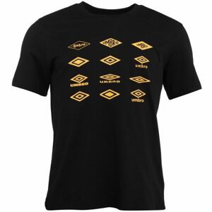 Umbro HISTORIC LOGOS GRAPHIC TEE Pánské triko, černá, veľkosť L