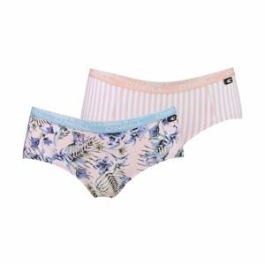 O'Neill WOMEN HIPSTER FLORAL PINK&UNI 2PACK Dámské kalhotky, mix, velikost S