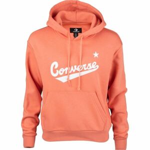 Converse SCRIPTED LOGO FLEECE HOODIE Dámská mikina, oranžová, veľkosť XS