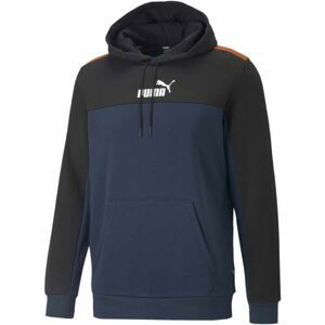 Puma ESS + BLOCK HOODIE FL Pánská mikina, černá, velikost XXXL