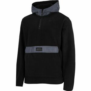 4F FLEECE ANORAC M Pánská fleecová mikina, černá, velikost S