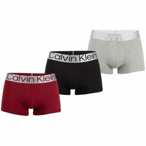 Calvin Klein CKR STEEL COTTON-TRUNK 3PK Pánské boxerky, červená, velikost