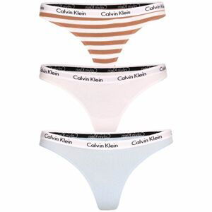 Calvin Klein 3PK THONG Dámské kalhotky, bílá, velikost XS