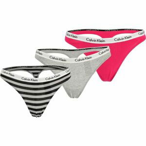 Calvin Klein 3PK THONG Dámské kalhotky, šedá, veľkosť L