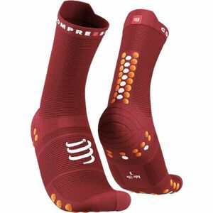 Compressport PRO RACING SOCK v4.0 RUN HIGH Běžecké ponožky, vínová, velikost T4