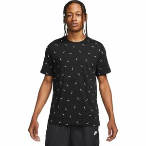 Nike NSW CLUB TEE AOP Pánské tričko, černá, velikost XXL