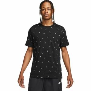 Nike NSW CLUB TEE AOP Pánské tričko, černá, veľkosť L