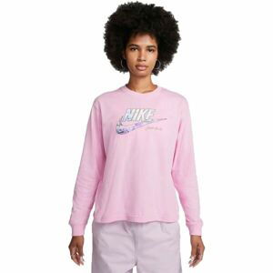 Nike NSW TEE OC 1 LS BOXY Dámské tričko s dlouhým rukávem, růžová, velikost L