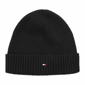 Tommy Hilfiger ESSENTIAL FLAG BEANIE Pánská zimní čepice, černá, velikost UNI