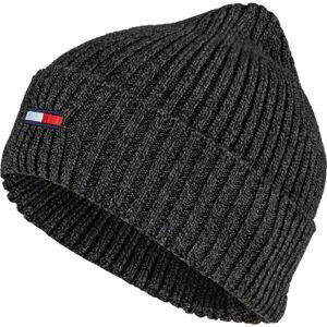 Tommy Hilfiger TJM FLAG RIB BEANIE Pánská čepice, tmavě šedá, veľkosť UNI