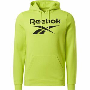 Reebok RI BIG STACKED LOGO HOOD Pánská mikina, světle zelená, velikost S