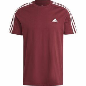 adidas 3-STRIPES TEE Pánské tričko, vínová, velikost