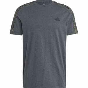 adidas 3-STRIPES TEE Pánské tričko, tmavě šedá, veľkosť XXL
