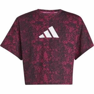 adidas TI AOP TEE Dívčí tréninkové tričko, růžová, velikost 170