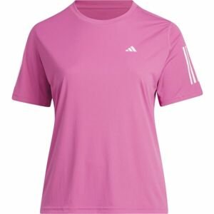 adidas OWN THE RUN TEE Dámské běžecké tričko v plus size, růžová, velikost 2x