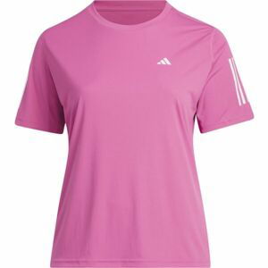 adidas OWN THE RUN TEE Dámské běžecké tričko v plus size, růžová, velikost 3x