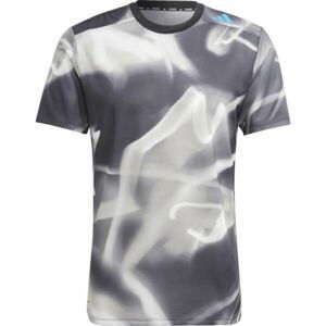 adidas D4T HR AOP TEE Pánské tričko, šedá, velikost XXXL