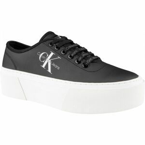 Calvin Klein CUPSOLE FLATFORM LACEUP LOW TXT Dámské nízké tenisky, černá, velikost 38