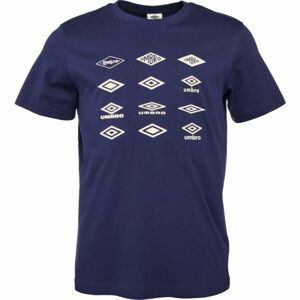 Umbro HISTORIC LOGOS GRAPHIC TEE Pánské triko, tmavě modrá, velikost S