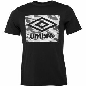 Umbro CAMO BOX LOGO GRAPHIC TEE Pánské triko, černá, velikost XL