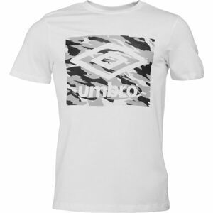 Umbro CAMO BOX LOGO GRAPHIC TEE Pánské triko, bílá, velikost XXL