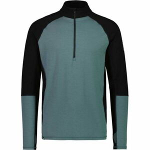 MONS ROYALE OLYMPUS HALF ZIP Pánské technické merino triko, tmavě zelená, veľkosť M