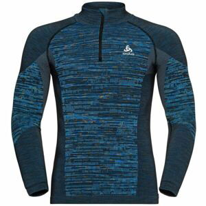 Odlo BL TOP HALF ZIP BLACKCOMB ECO Pánské funkční triko, tmavě modrá, velikost