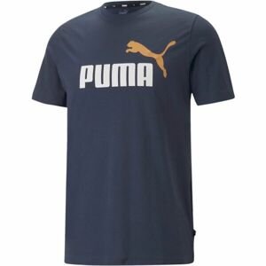 Puma ESS + 2 COL LOGO TEE Pánské triko, modrá, velikost L