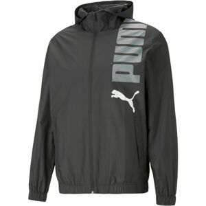 Puma HOODED GRAPHIC WINDBREAKER Pánská bunda, černá, velikost XXL