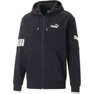 Puma POWER COLORBLOCK FULL ZIP HOODIE TR Pánská mikina, černá, velikost M