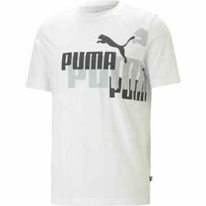 Puma ESS+LOGO POWER TEE Pánské tričko, bílá, velikost L