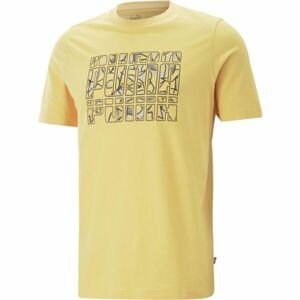 Puma GRAPHICS SUMMER TEE Pánské triko, žlutá, velikost L