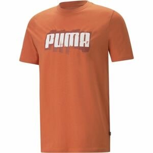 Puma GRAPHICS PUMA WORDING TEE Pánské triko, oranžová, velikost L