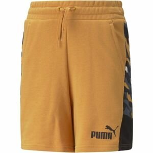 Puma ESS+CAMO SHORTS TR B DESERT CLAY Dětské sportovní šortky, oranžová, velikost 128