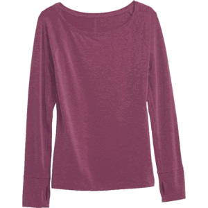 GAP BREATHE LS BOATNECK TOP Dámské tričko s dlouhým rukávem, vínová, velikost L