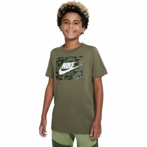 Nike NSW TEE CAMO FUTURA Chlapecké tričko, khaki, velikost S
