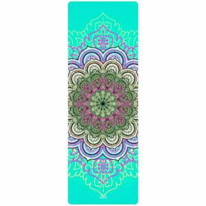 YOGGYS TRAVEL YOGA MAT 1.5 MM SUCCULENT MANDALA Podložka na jógu cestovní, tyrkysová, veľkosť UNI